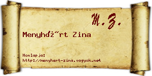 Menyhért Zina névjegykártya